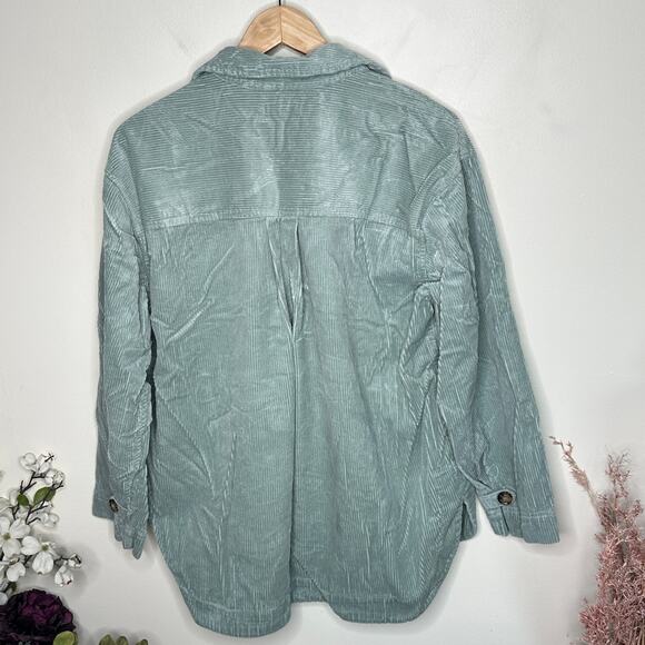 MADEWELL Corduroy Yorkway Shirt Jacket Sage Mist Sz L {3F24} - Picture 3 of 6